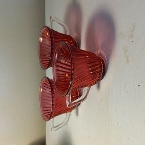 Vtg Federal Glass Co 1940s Carnival Diana Ruby Demitasse kids cups